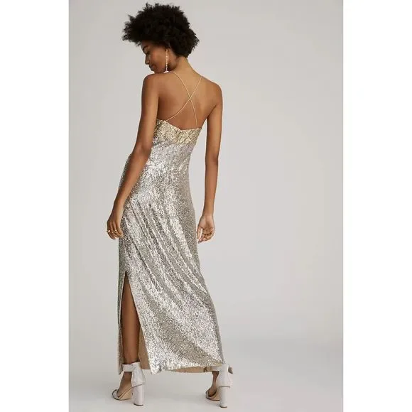 New Sachin & Babi Colorblocked Sequined Midi Dress sz 14 - Picture 5 of 10